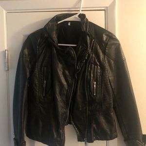 FREE PEOPLE LEATHER JACKET SIZE 0 (xs) NWOT